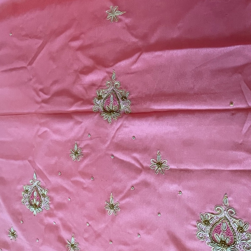 Dry soft colored pink-peach saree